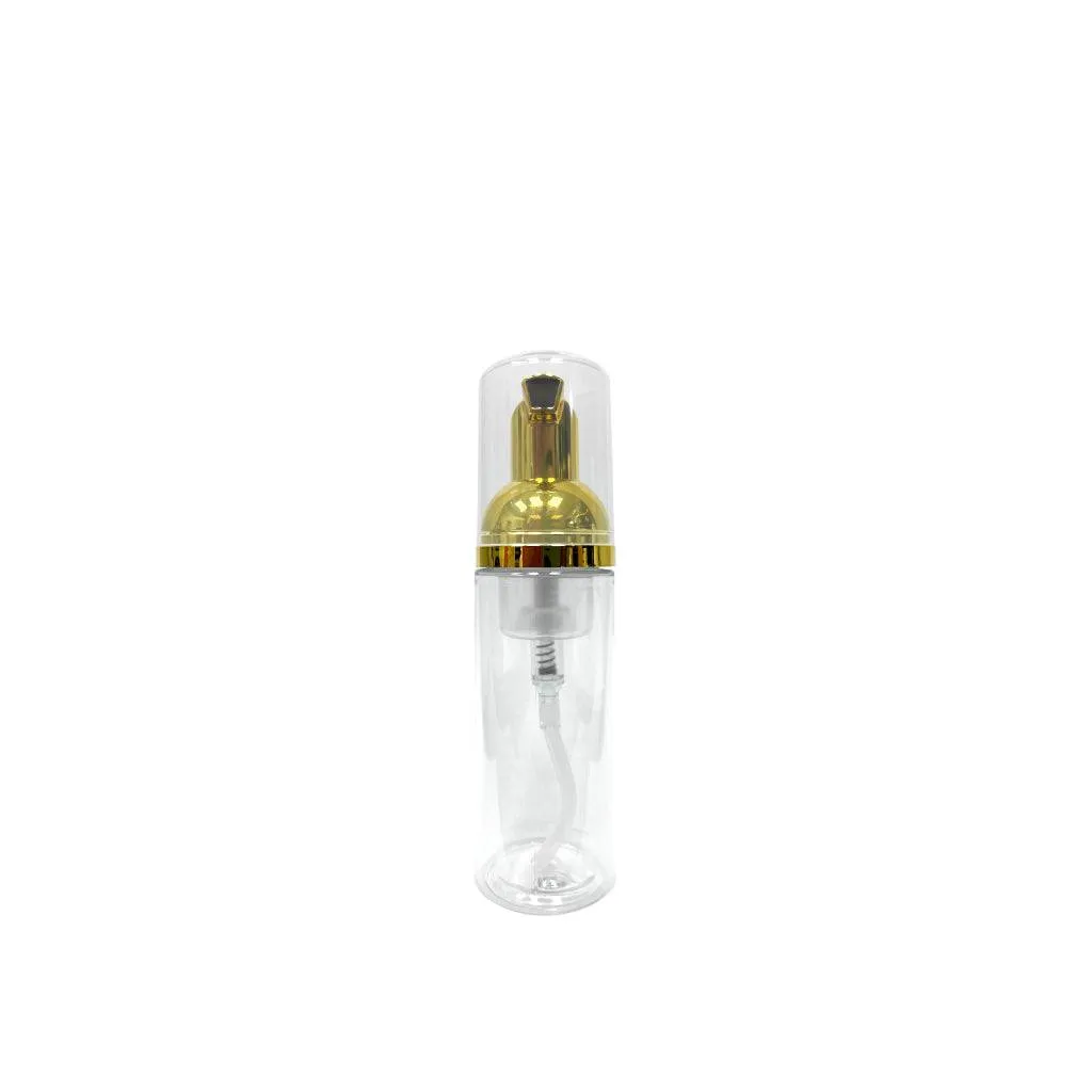 1.7 oz (50 ml) Clear Plastic Foaming Pump with Gold Cap