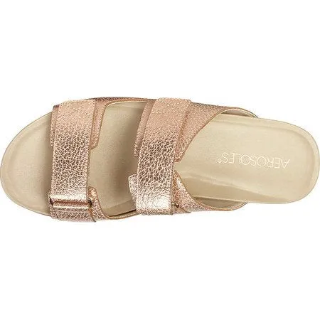Aerosoles A2 Women's HAPPENSTANCE Sandals Open Toe Pink Metallic Leather