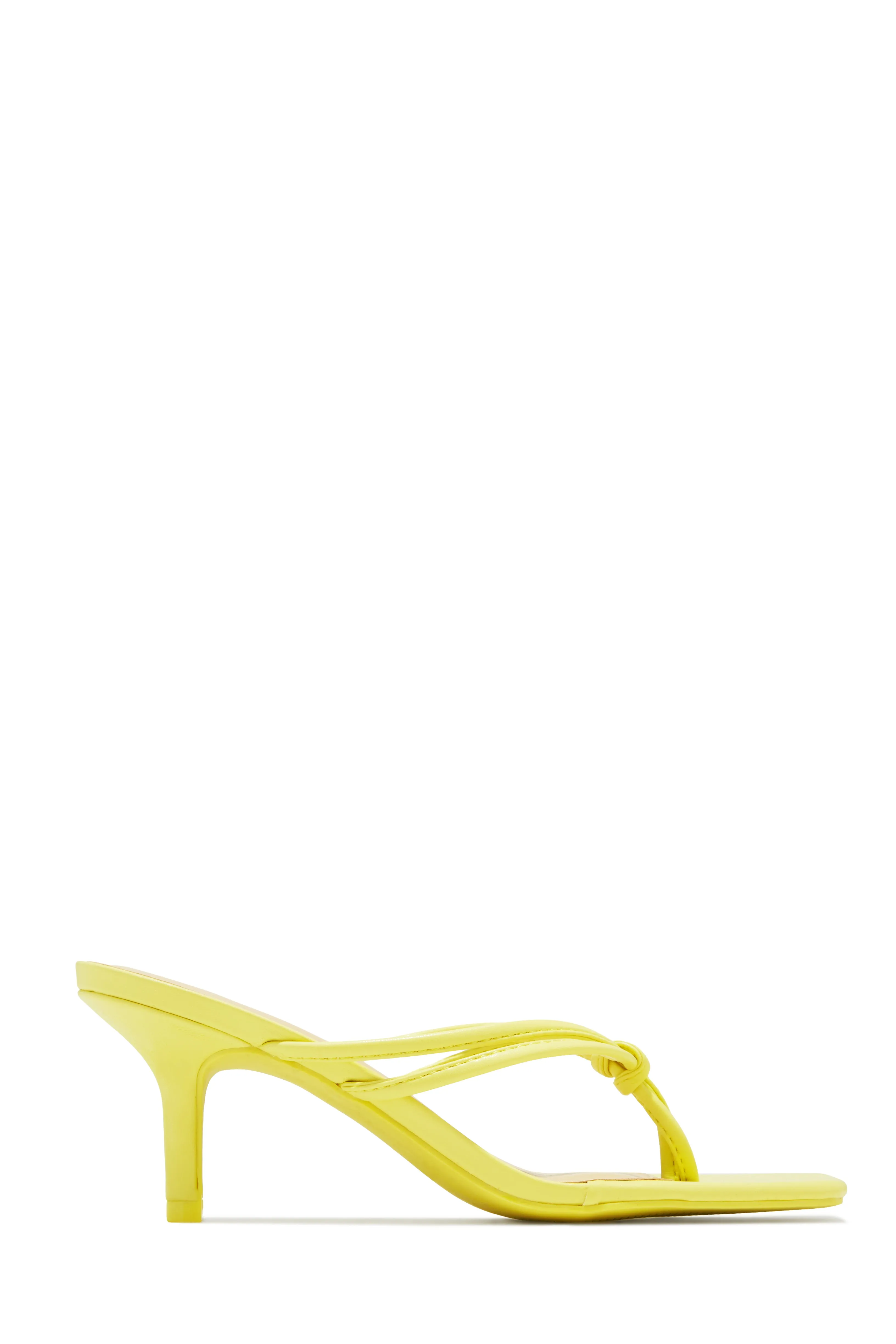 Areya Mid Heel Mules - Yellow