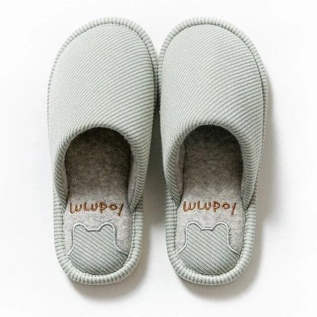 Autumn Cute Women's Soft Warm Solid Indoor Bedroom Floor House Slippers