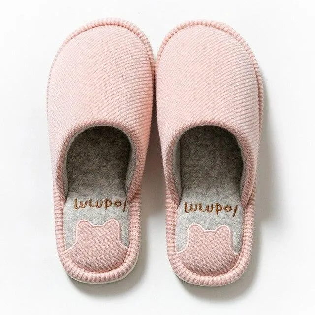 Autumn Cute Women's Soft Warm Solid Indoor Bedroom Floor House Slippers