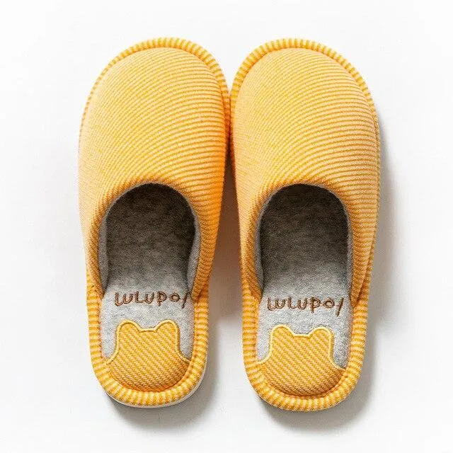Autumn Cute Women's Soft Warm Solid Indoor Bedroom Floor House Slippers