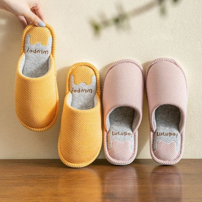 Autumn Cute Women's Soft Warm Solid Indoor Bedroom Floor House Slippers