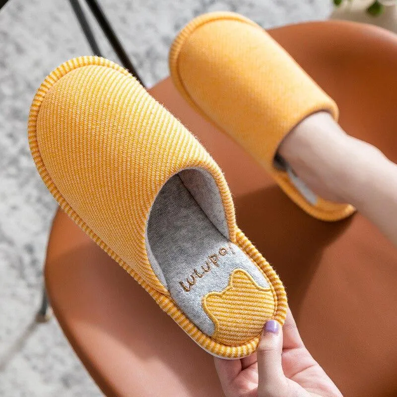Autumn Cute Women's Soft Warm Solid Indoor Bedroom Floor House Slippers