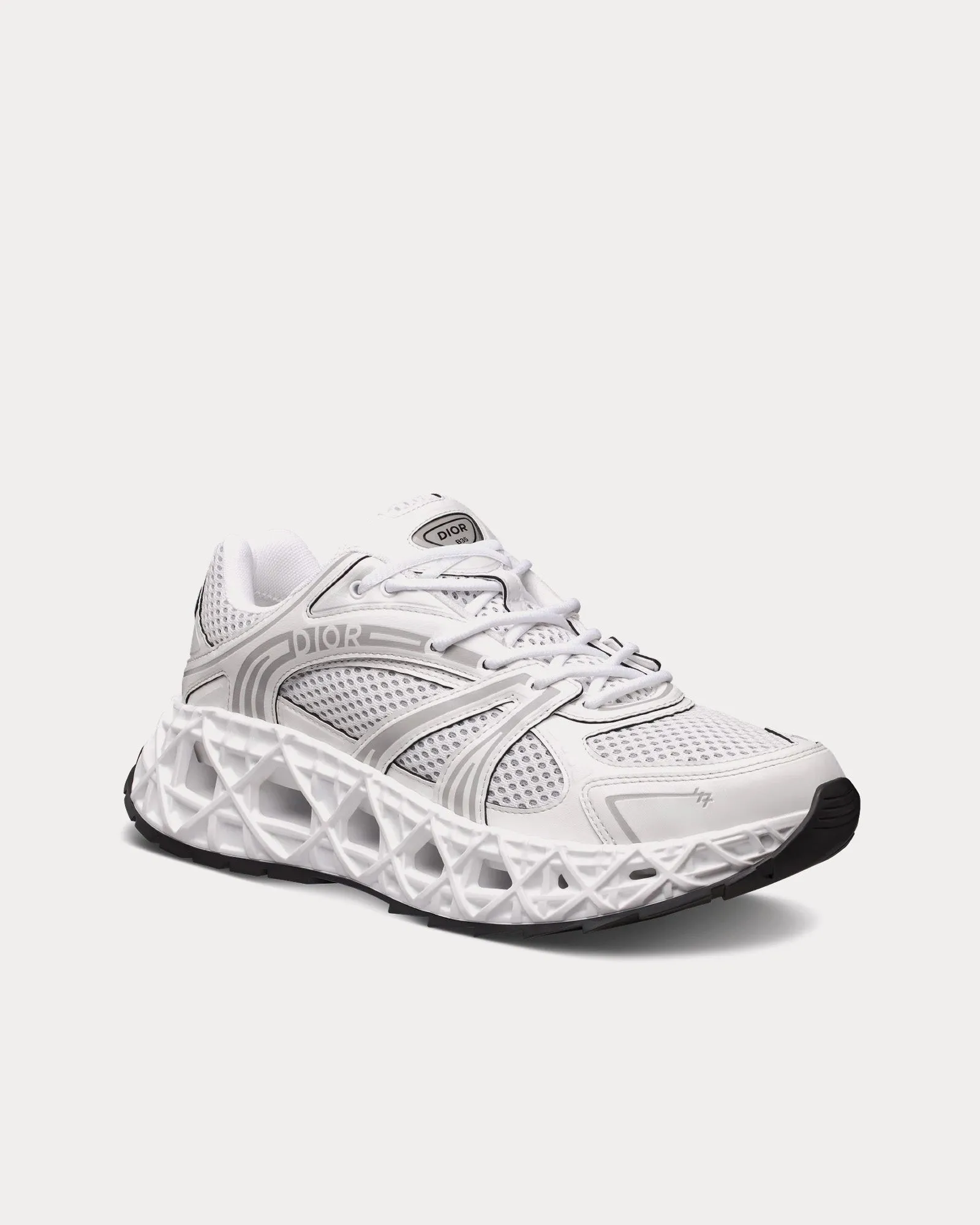 B35 NXXT White Technical Fabric and White Technical Mesh Low Top Sneakers