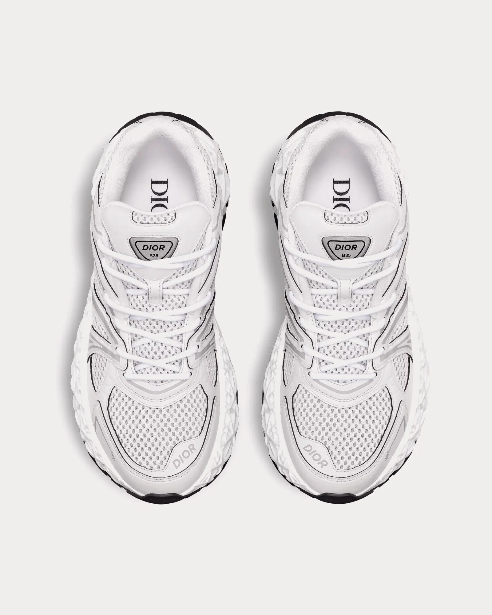 B35 NXXT White Technical Fabric and White Technical Mesh Low Top Sneakers