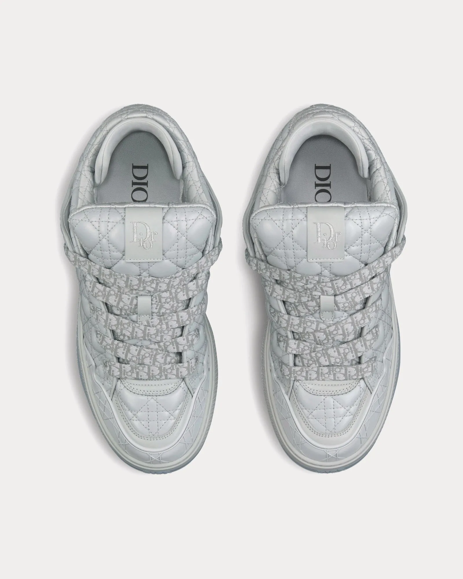 B9S Skater Limited And Numbered Edition Gray Cannage Kumo Leather Low Top Sneakers