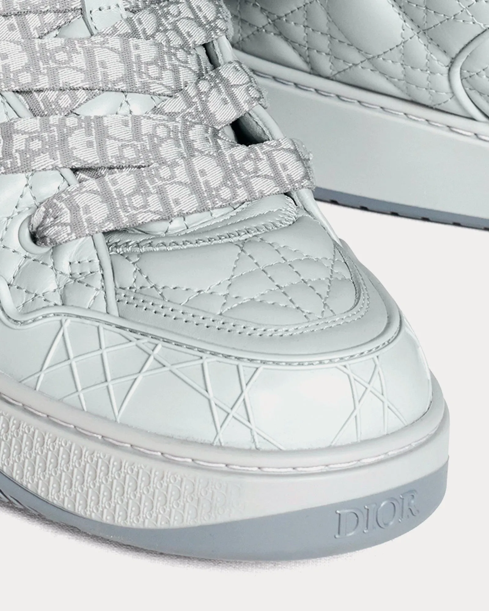 B9S Skater Limited And Numbered Edition Gray Cannage Kumo Leather Low Top Sneakers