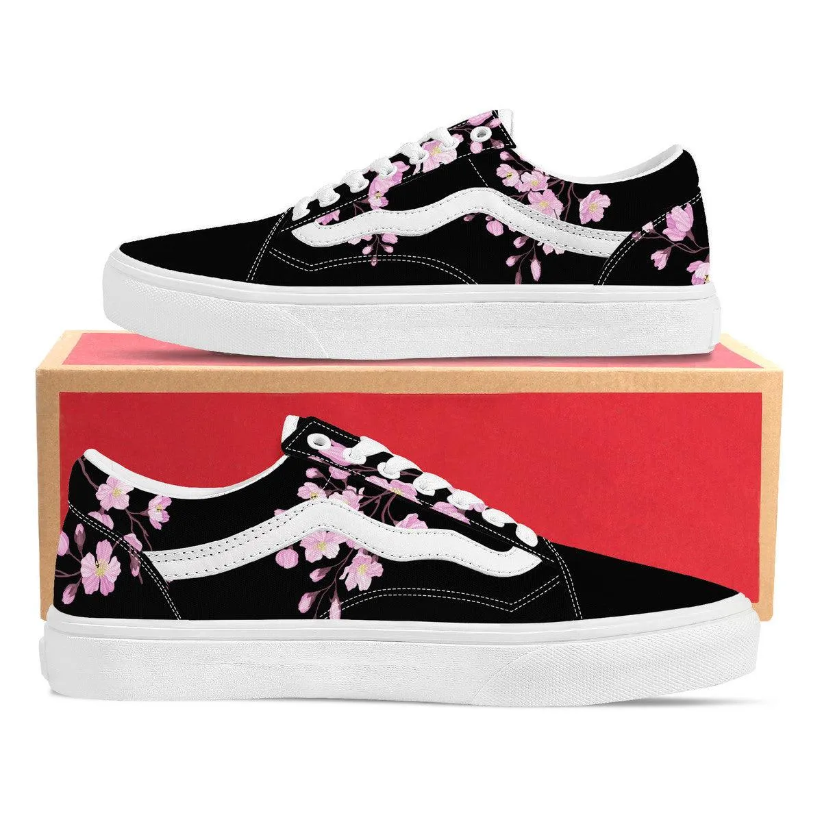 Black Pink Sakura Low Top Sneaker