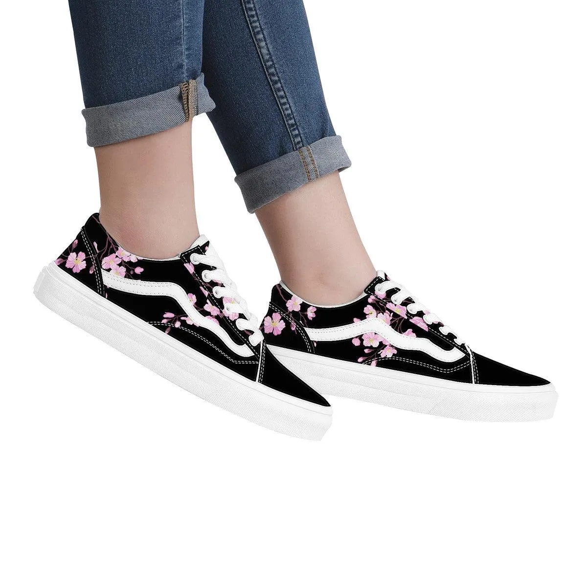 Black Pink Sakura Low Top Sneaker