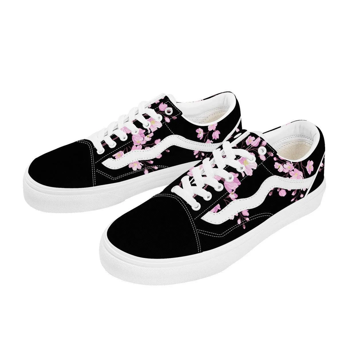 Black Pink Sakura Low Top Sneaker