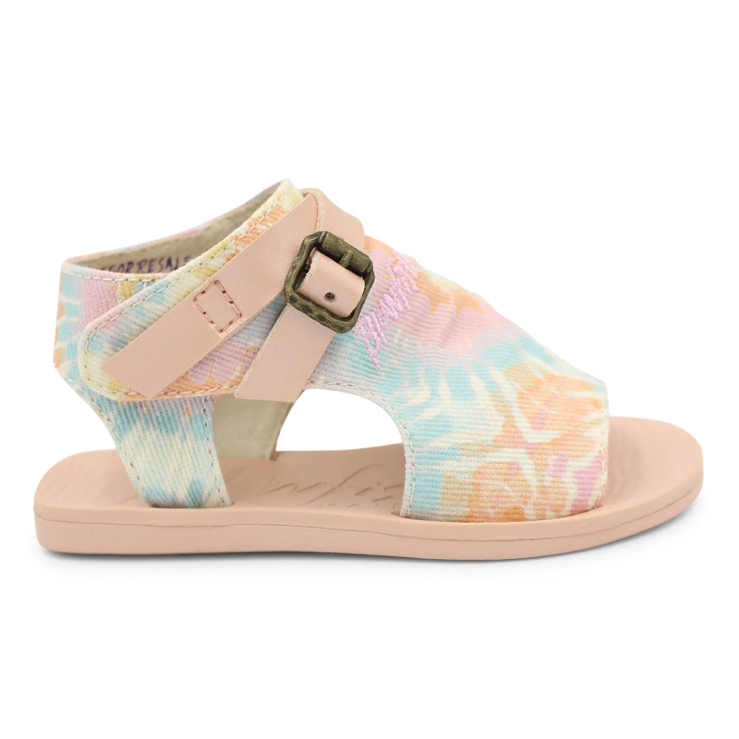 Blowfish Toddler's Defsie-T Canvas Sandal - Baby Doll Tie Dye Twill/Happy Pink