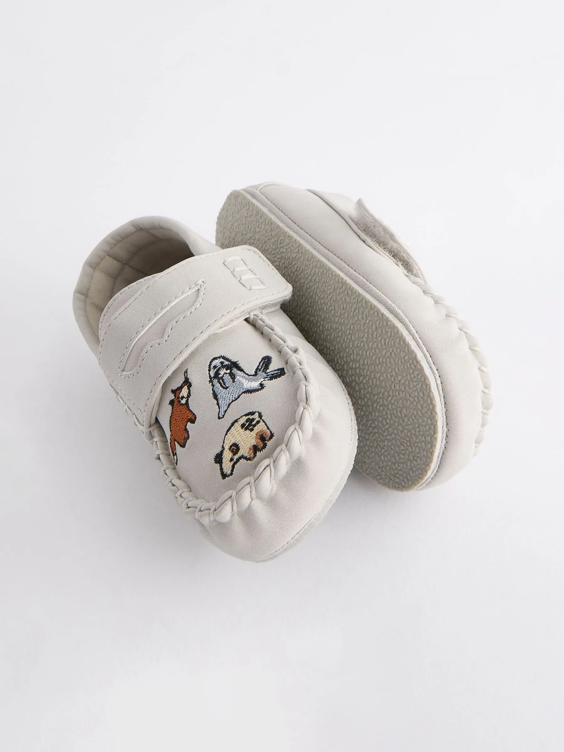 Blue Animal Mocassin Warm Lined Slippers