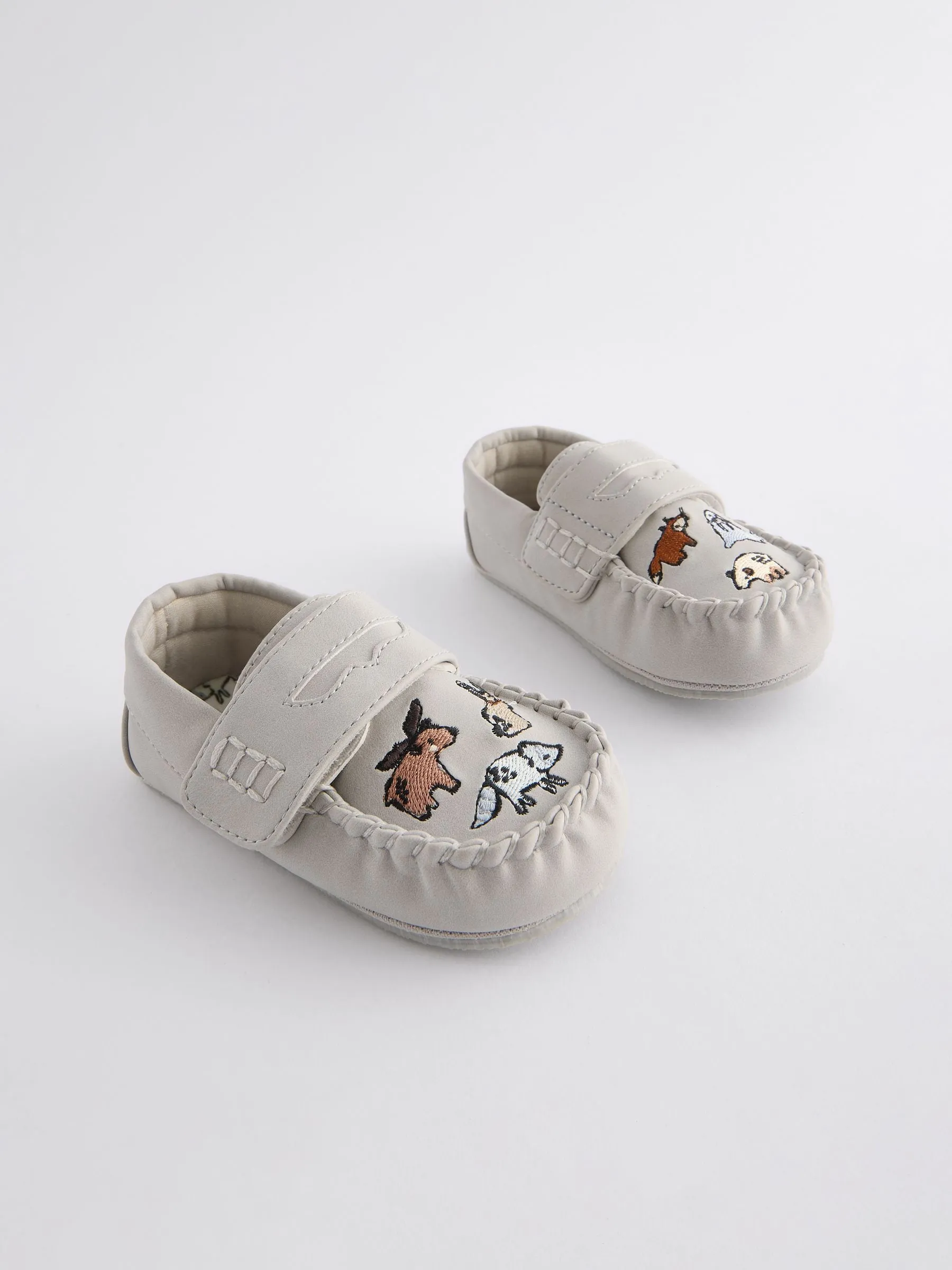 Blue Animal Mocassin Warm Lined Slippers