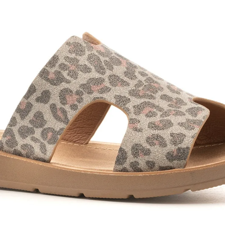BOGALUSA Shimmer Leopard Slide/Sandal