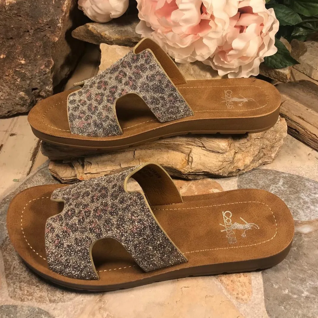 BOGALUSA Shimmer Leopard Slide/Sandal