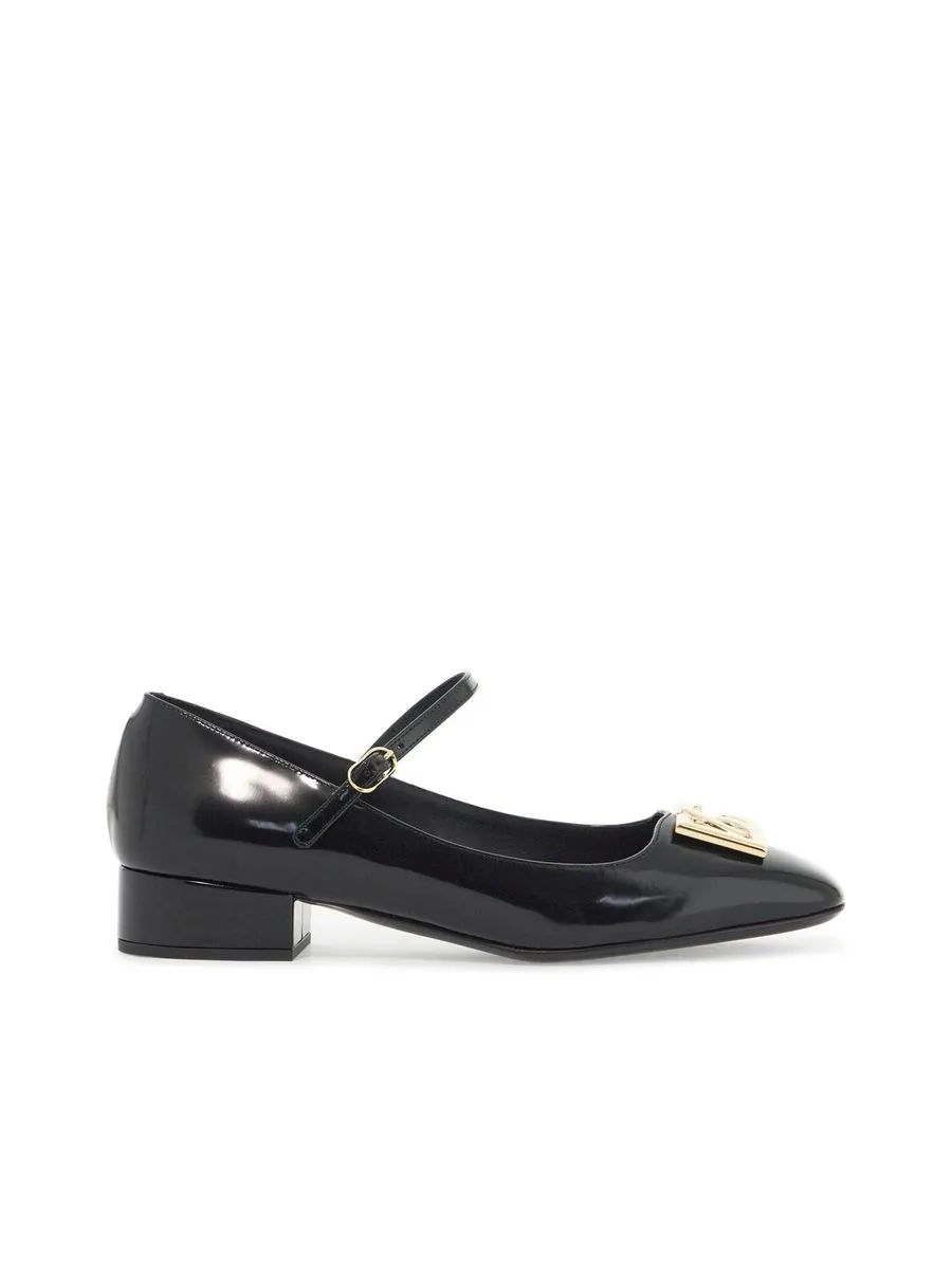 Brushed Leather Mary Jane Pumps