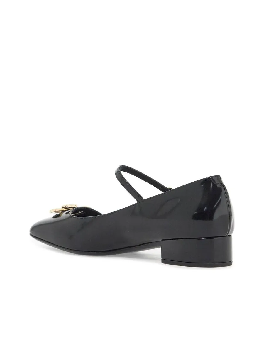 Brushed Leather Mary Jane Pumps
