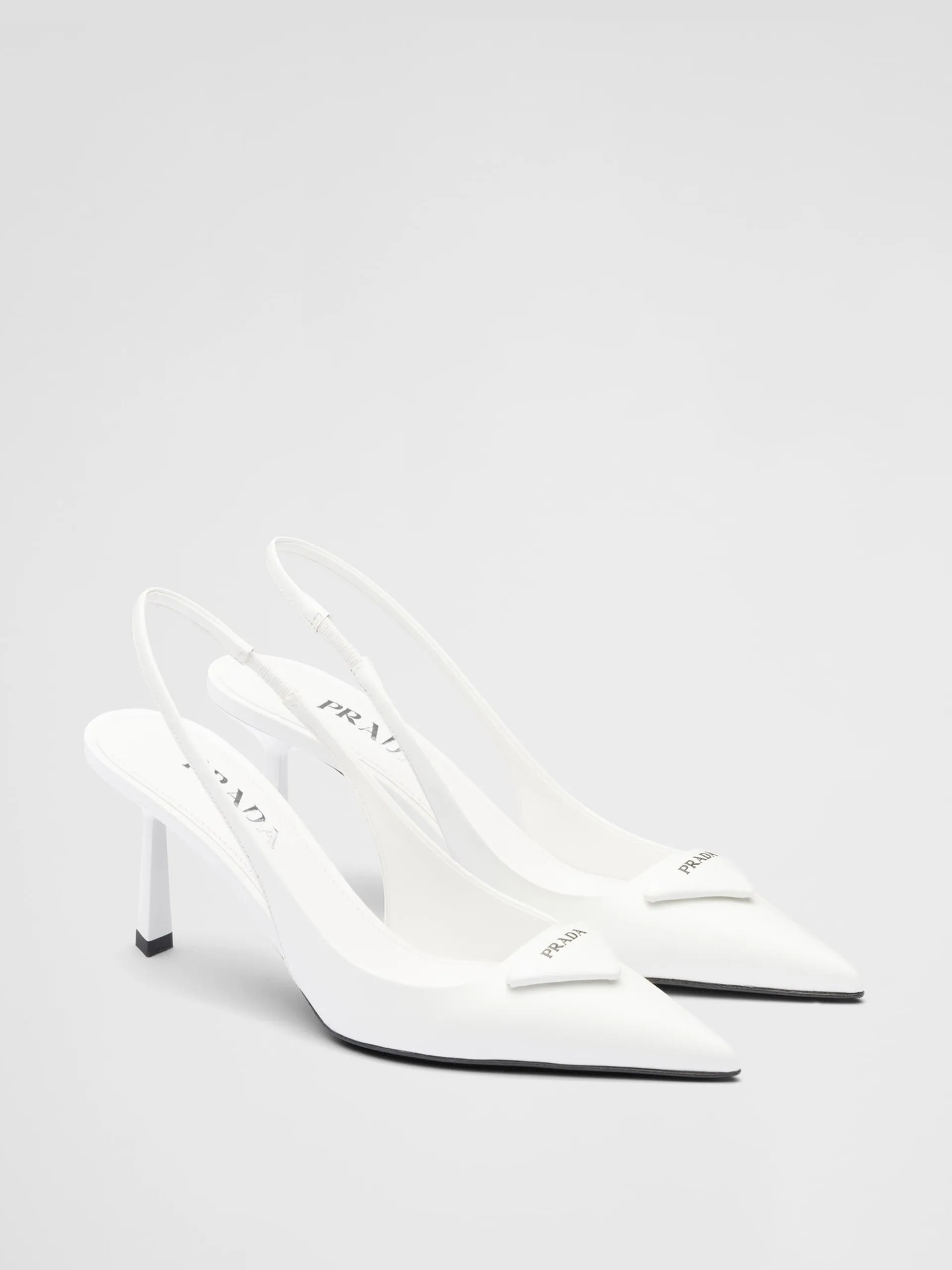 Brushed leather slingback pumps