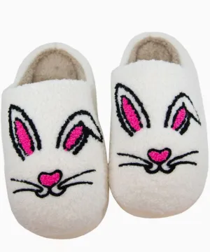 Bunny Face Slippers - White