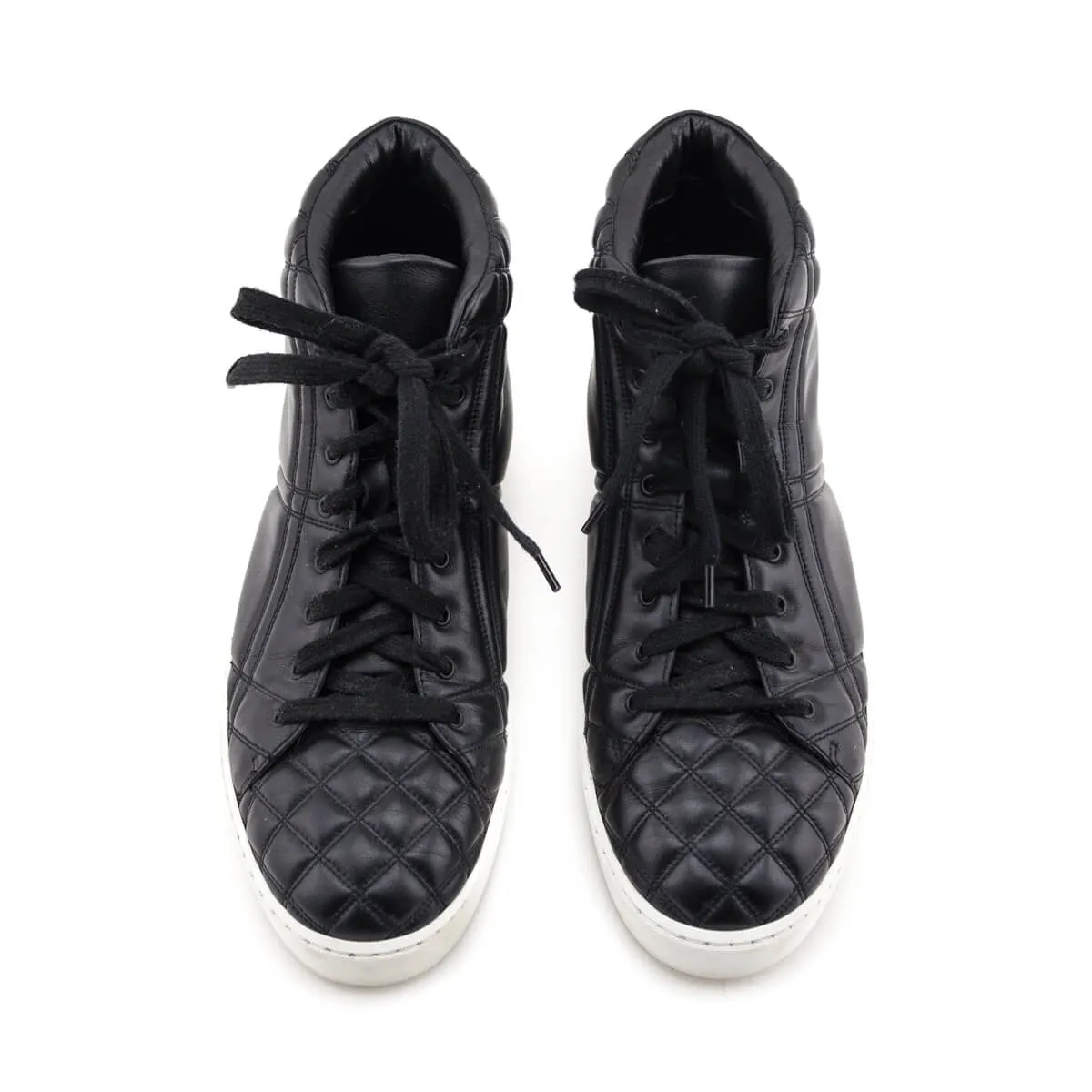 Burberry Black Quilted Check Westford High Top Sneakers Size US 9 | EU 39