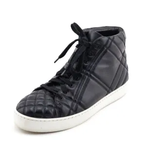 Burberry Black Quilted Check Westford High Top Sneakers Size US 9 | EU 39
