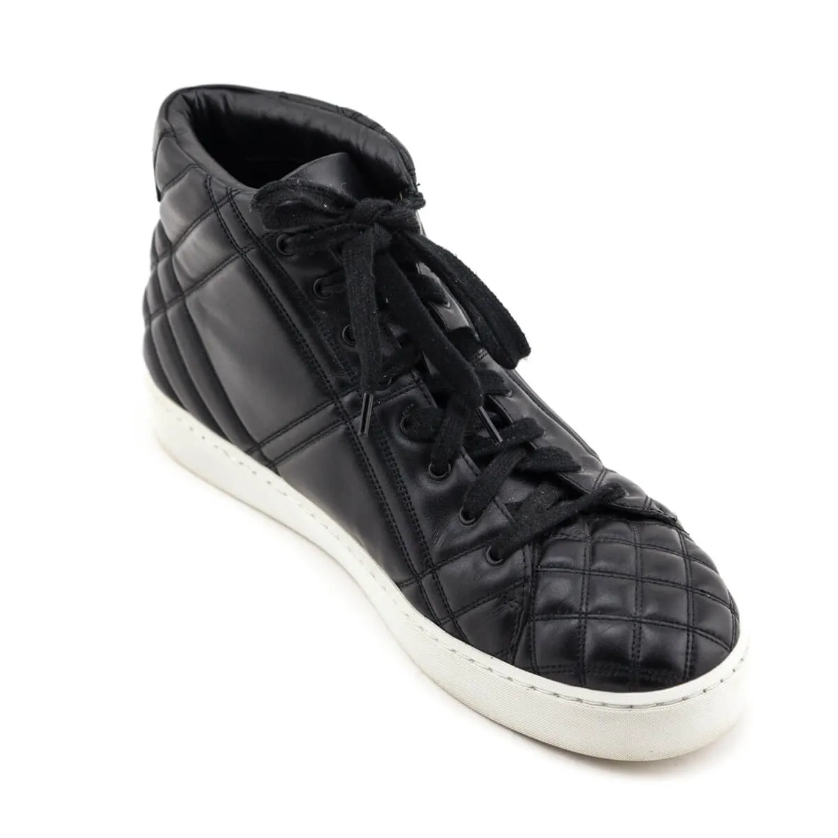 Burberry Black Quilted Check Westford High Top Sneakers Size US 9 | EU 39