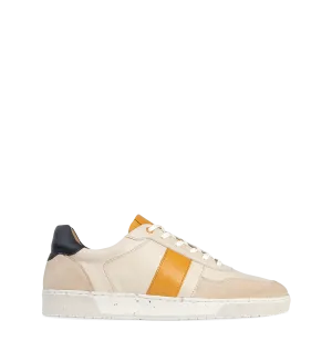 Caesium Ecru & Mustard Leather Sneakers