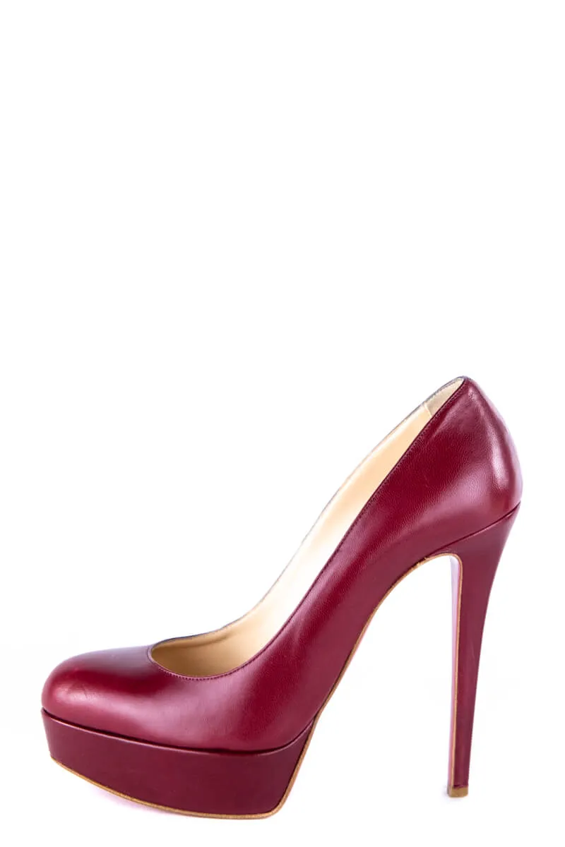 Christian Louboutin Red Leather Round-Toe Pumps Size 7.5 | EU 37.5