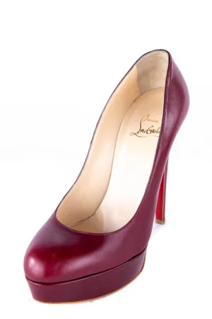 Christian Louboutin Red Leather Round-Toe Pumps Size 7.5 | EU 37.5