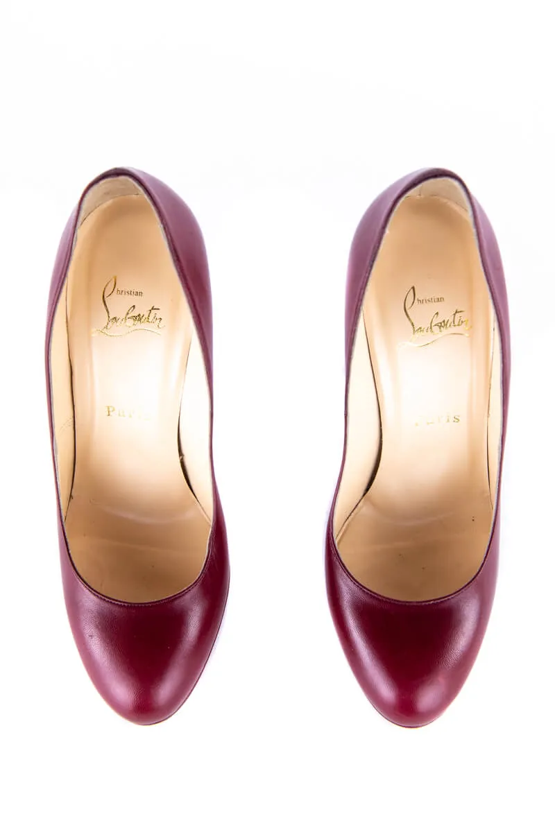 Christian Louboutin Red Leather Round-Toe Pumps Size 7.5 | EU 37.5