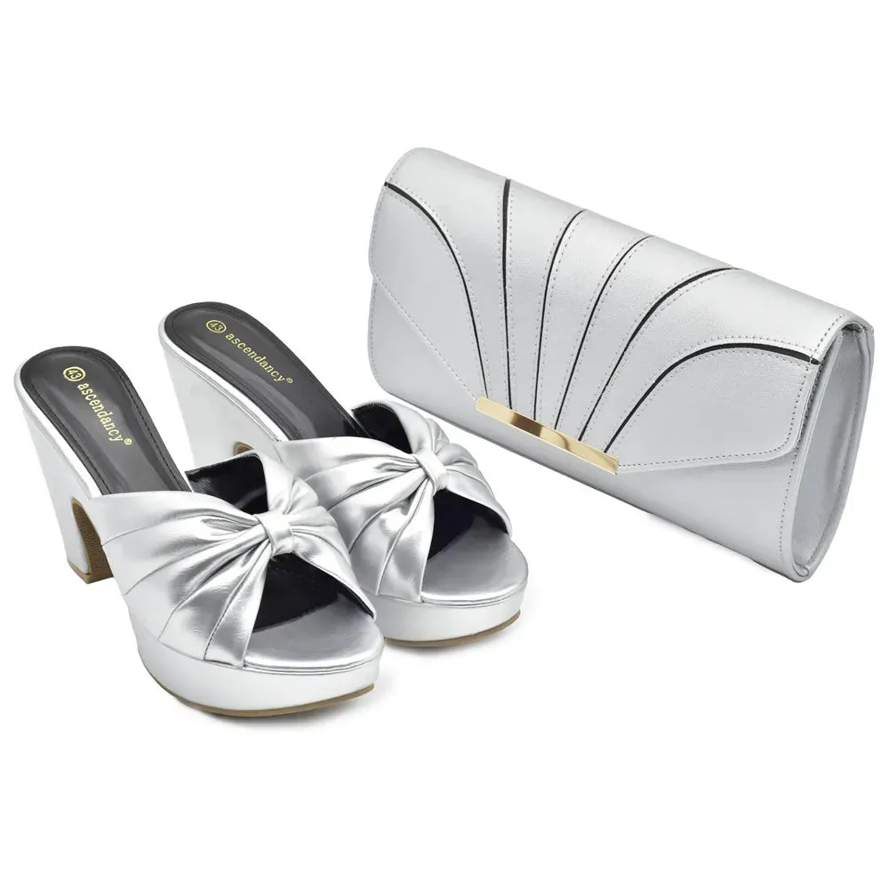 Classic Sophisticated Two-color Stitching Bag and Shoes