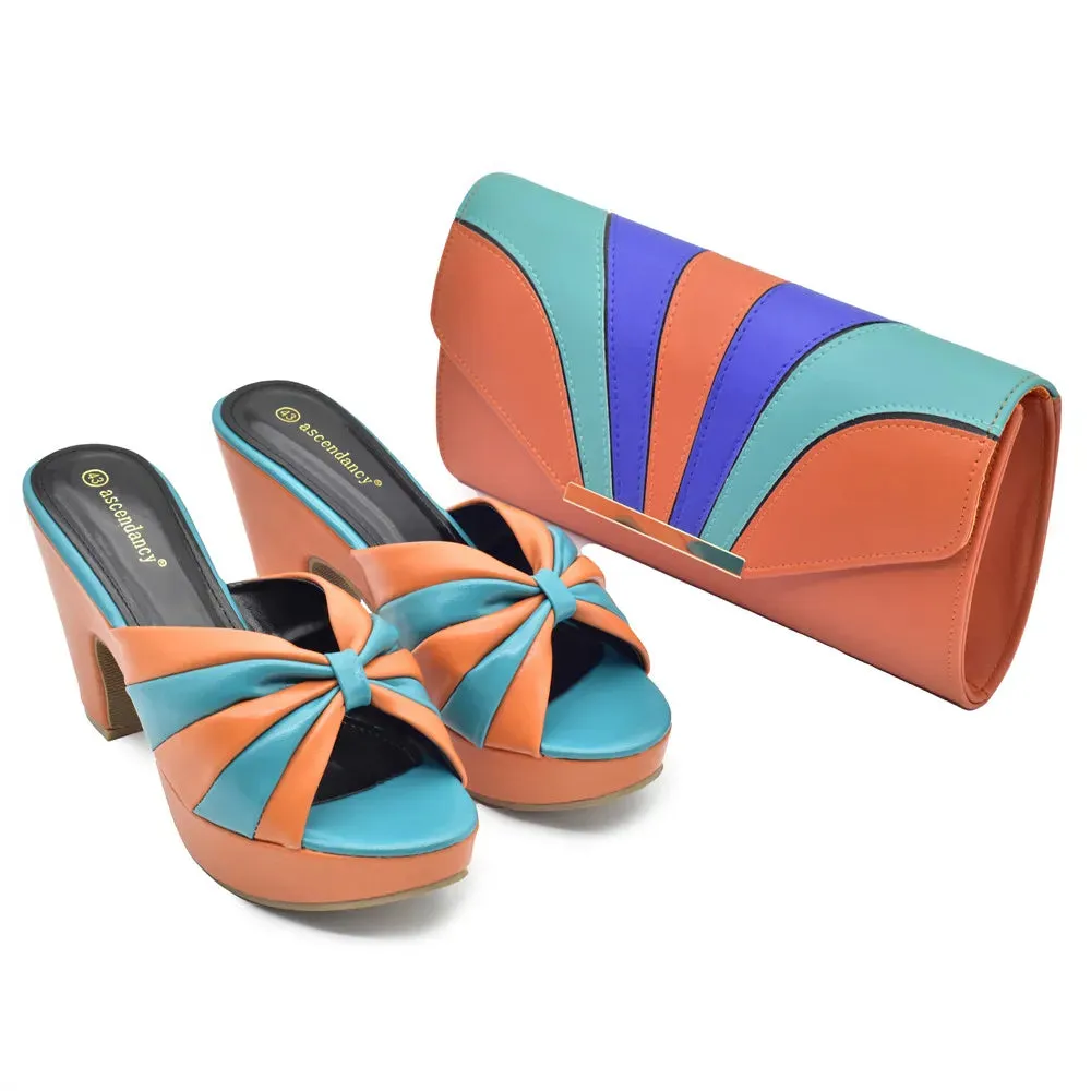 Classic Sophisticated Two-color Stitching Bag and Shoes