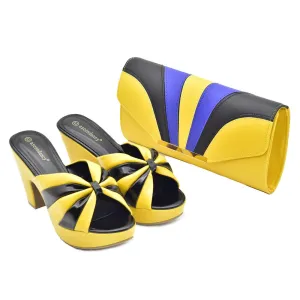 Classic Sophisticated Two-color Stitching Bag and Shoes
