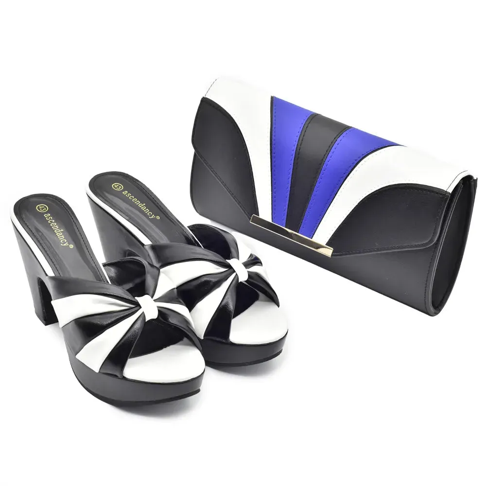 Classic Sophisticated Two-color Stitching Bag and Shoes