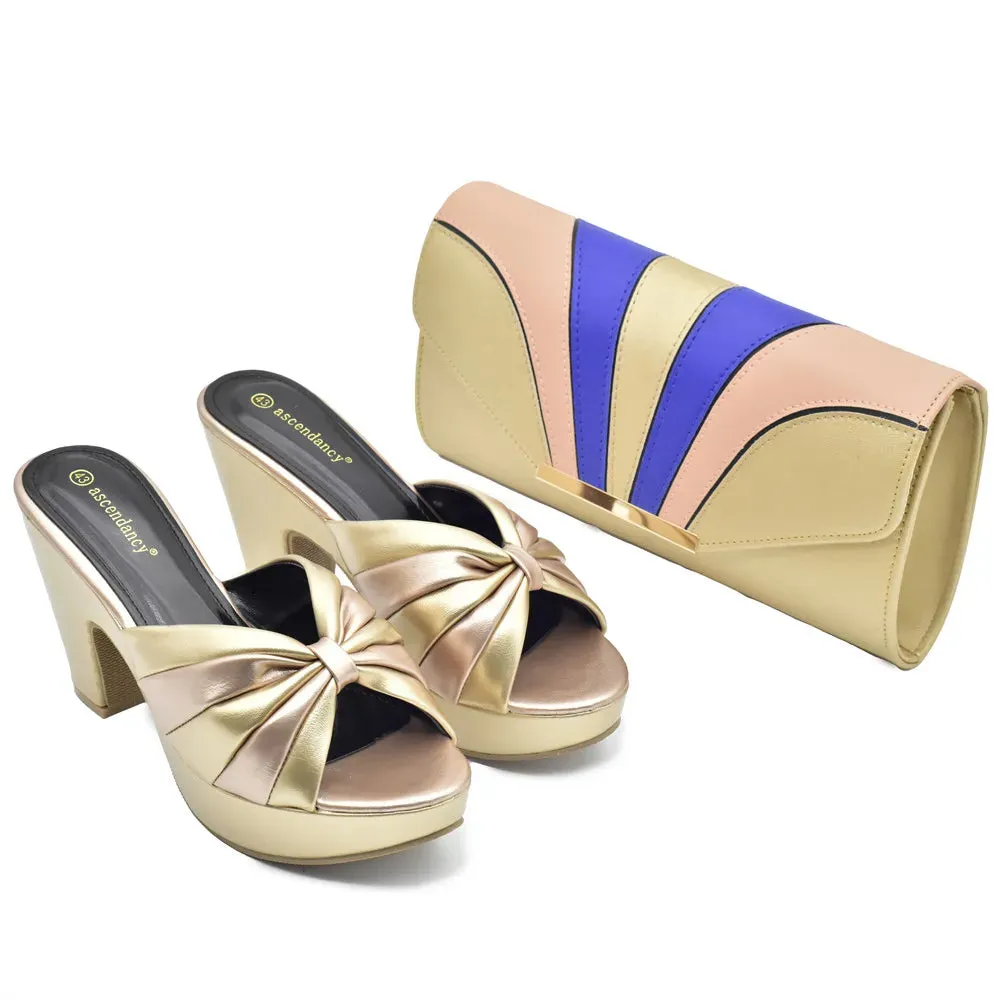 Classic Sophisticated Two-color Stitching Bag and Shoes