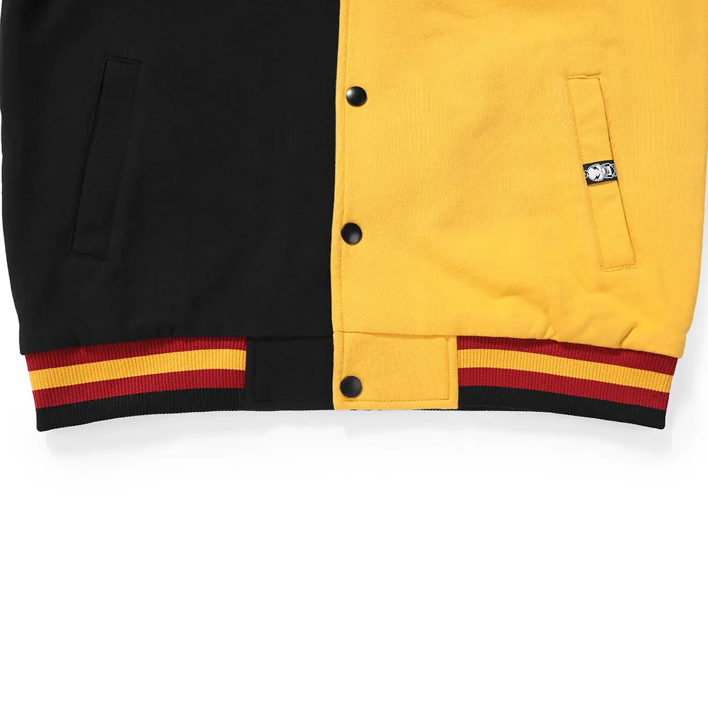 Contrast Patchwork Printed Embroidery Detachable Badge Jacket