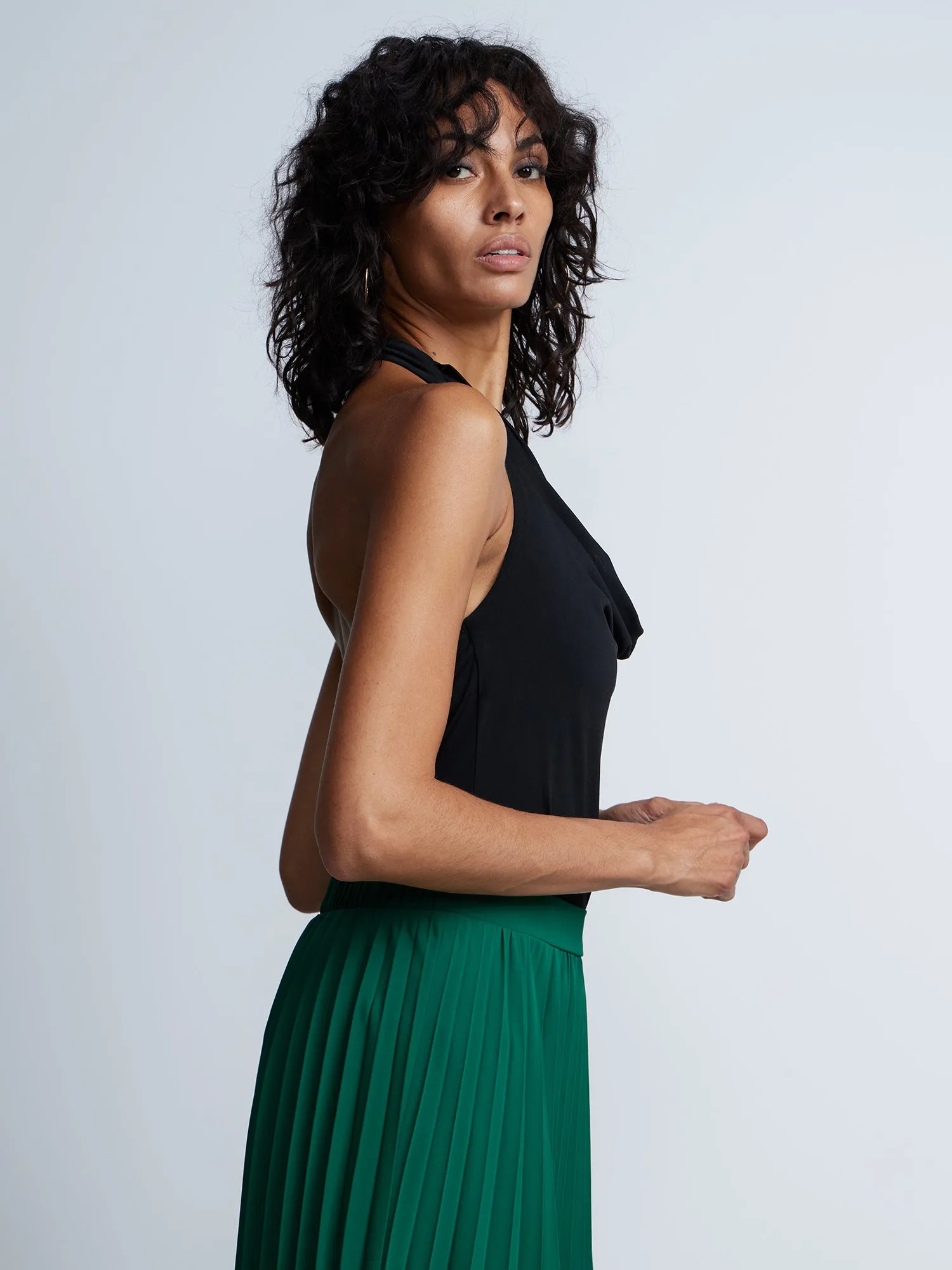 Cowl Neck Knit Halter Top