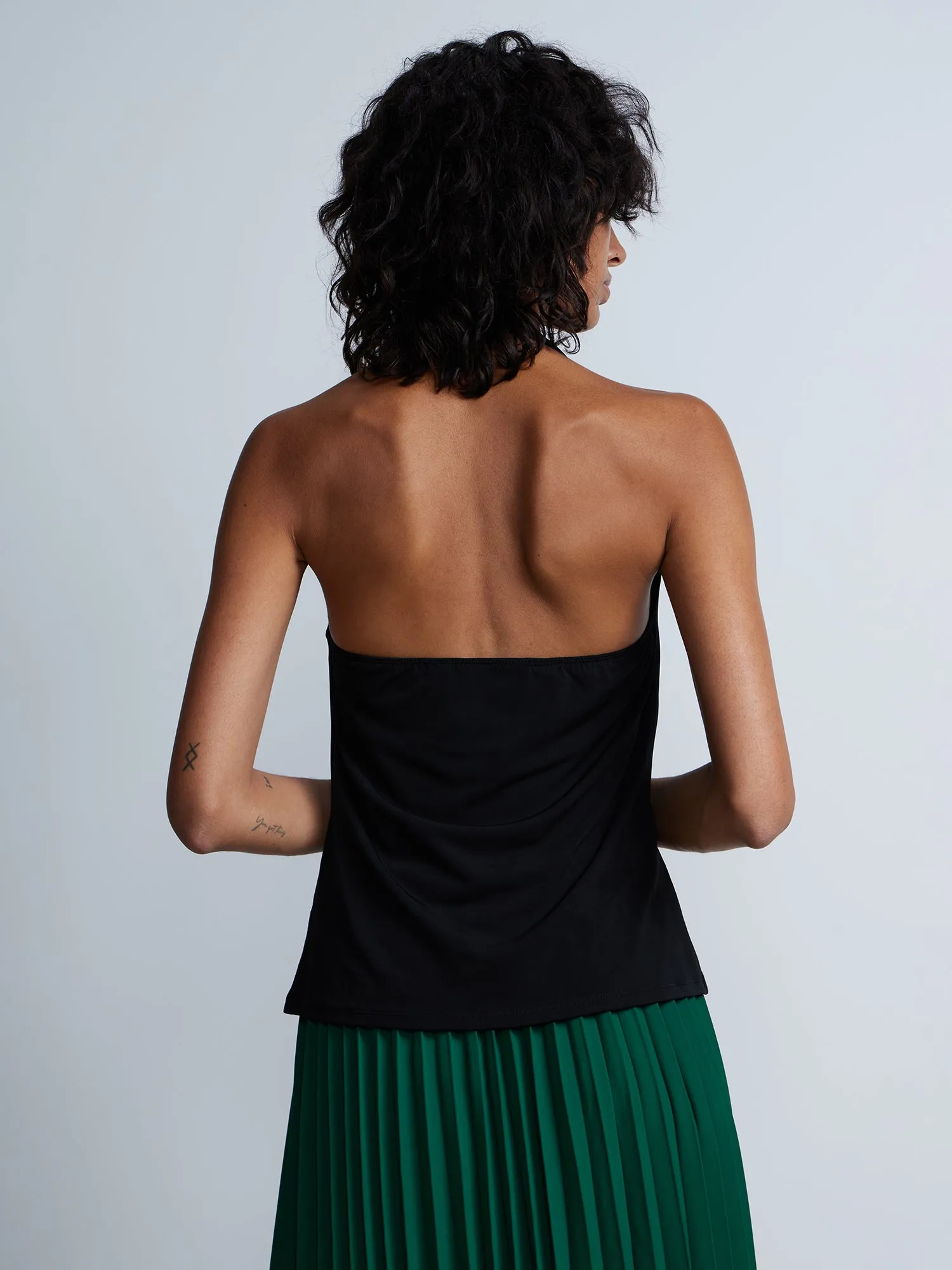 Cowl Neck Knit Halter Top