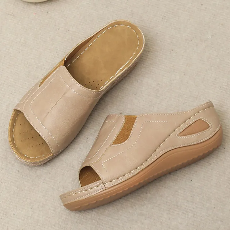 Cuzcare Summer Sandals For Women Flexible Width Shock-resistant Modern Slides