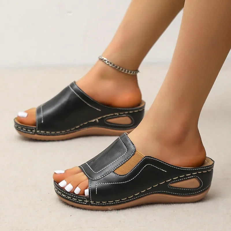 Cuzcare Summer Sandals For Women Flexible Width Shock-resistant Modern Slides