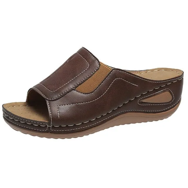 Cuzcare Summer Sandals For Women Flexible Width Shock-resistant Modern Slides