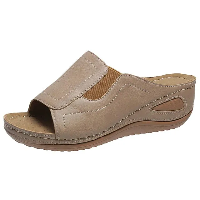 Cuzcare Summer Sandals For Women Flexible Width Shock-resistant Modern Slides