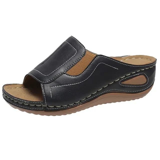 Cuzcare Summer Sandals For Women Flexible Width Shock-resistant Modern Slides