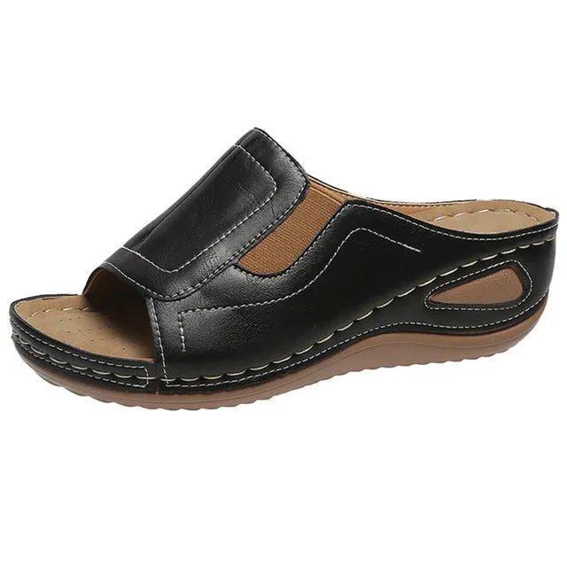 Cuzcare Summer Sandals For Women Flexible Width Shock-resistant Modern Slides