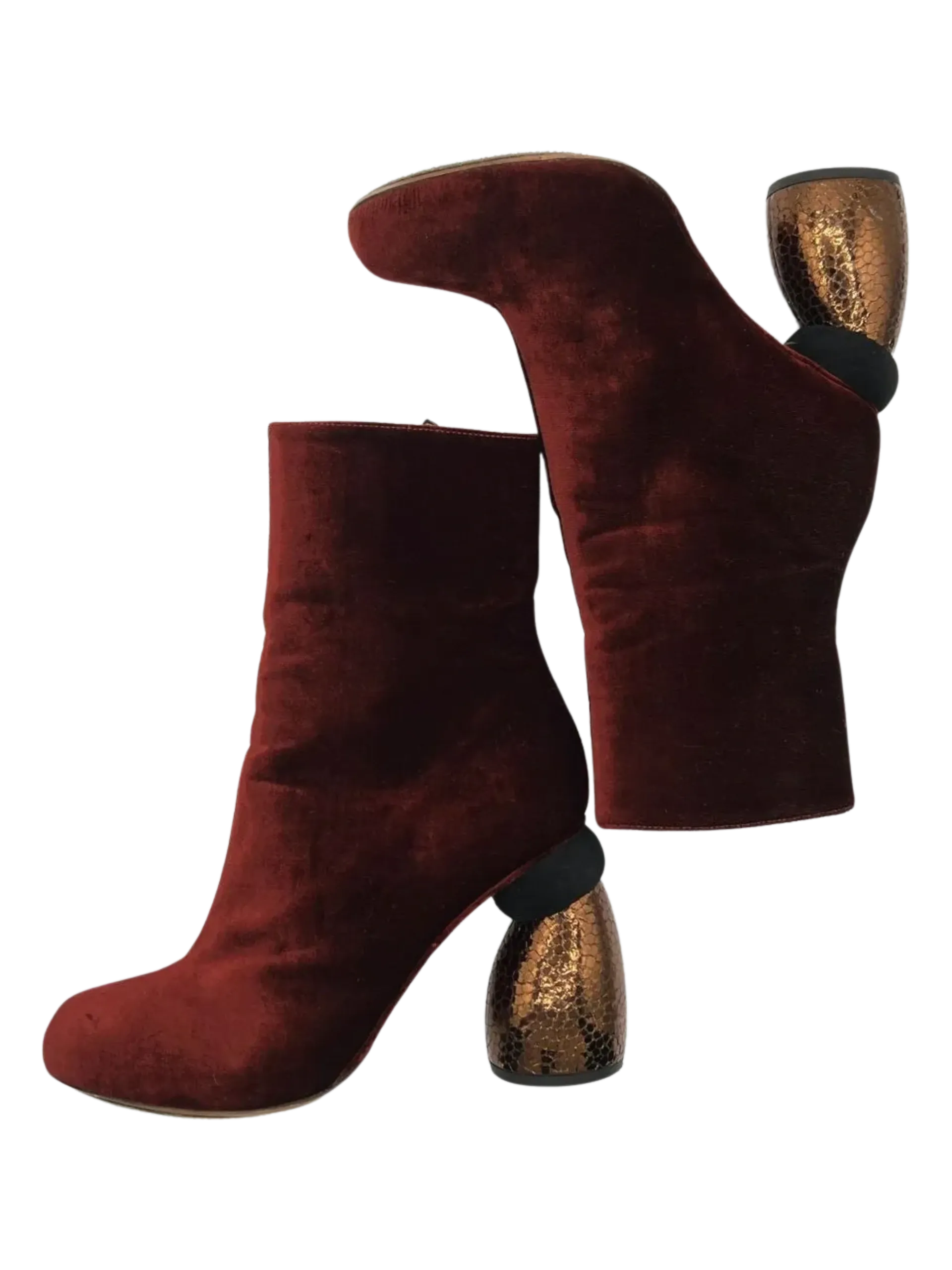 Dries Van Noten - Velvet Ankle Boots - Size 39