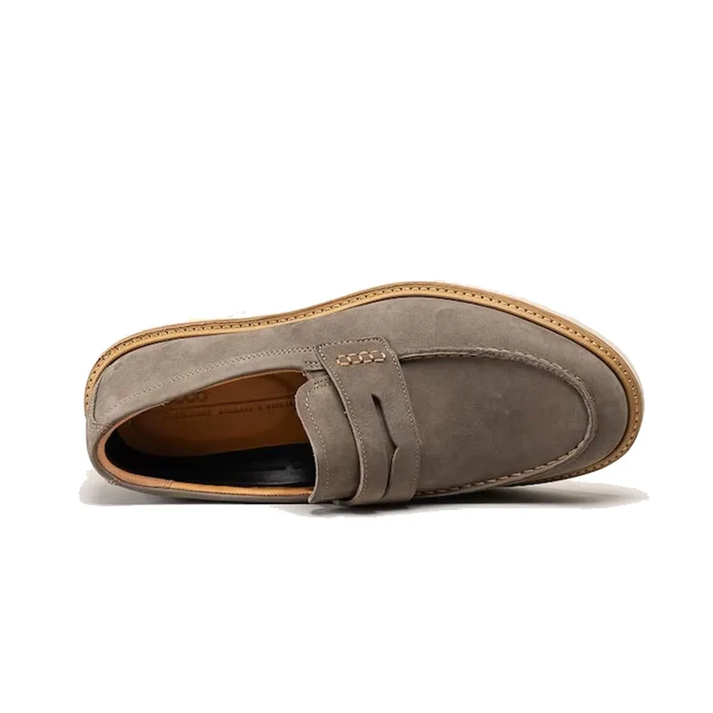 ECCO METROPOLE LONDON PENNY LOAFER DARK CLAY NUBUCK - MENS