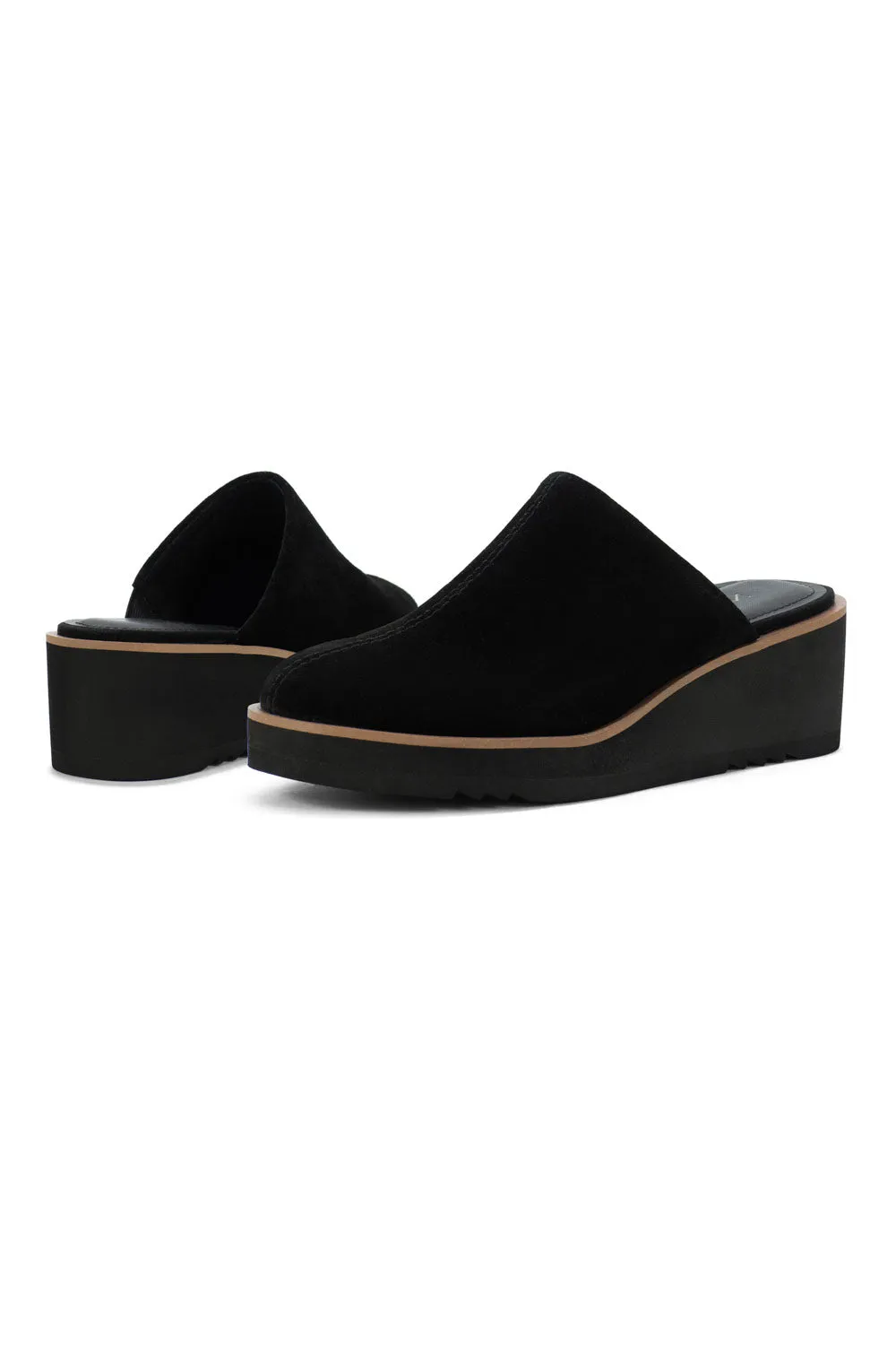 Edmond Wedge Mules - Black