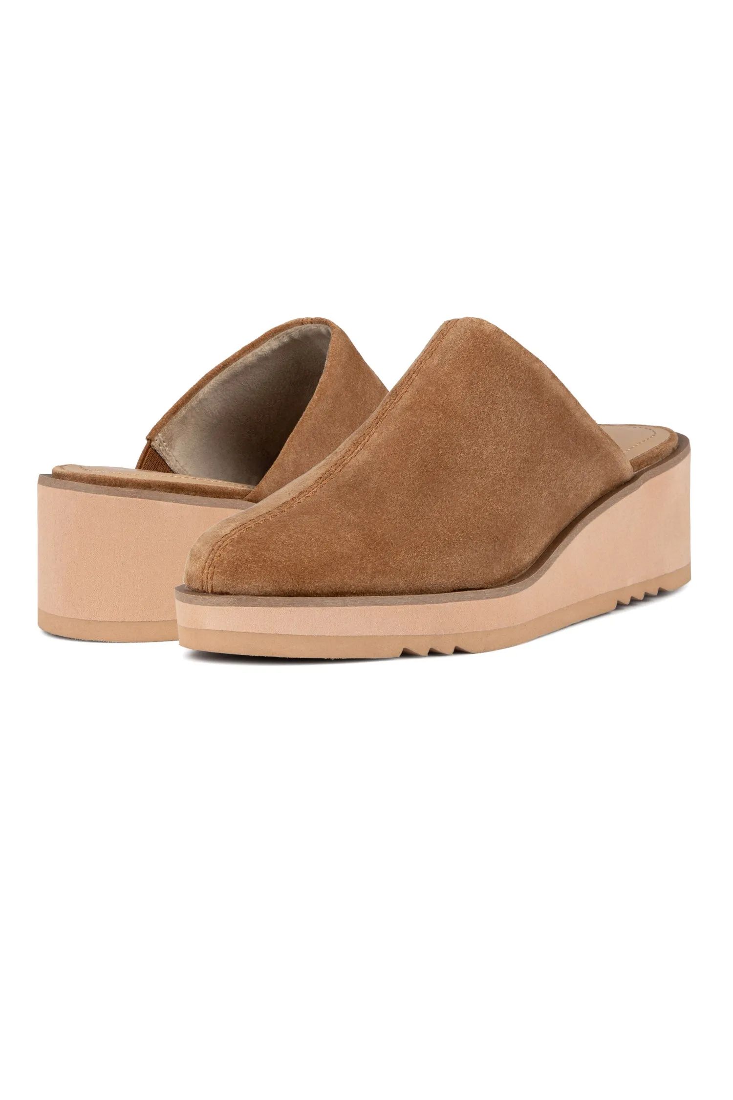 Edmond Wedge Mules - Cognac