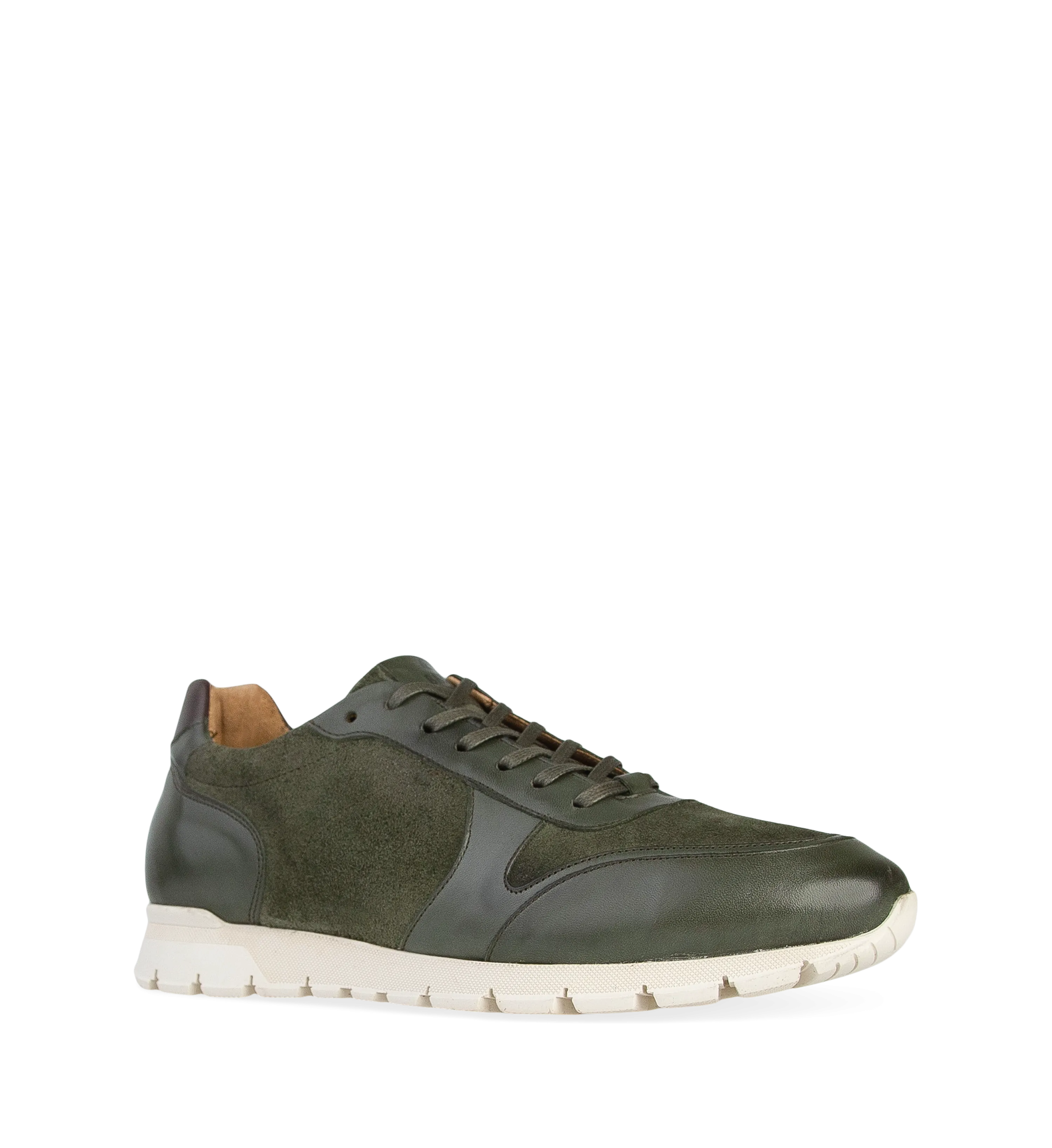Erbium Khaki Leather & Nubuck Sneakers
